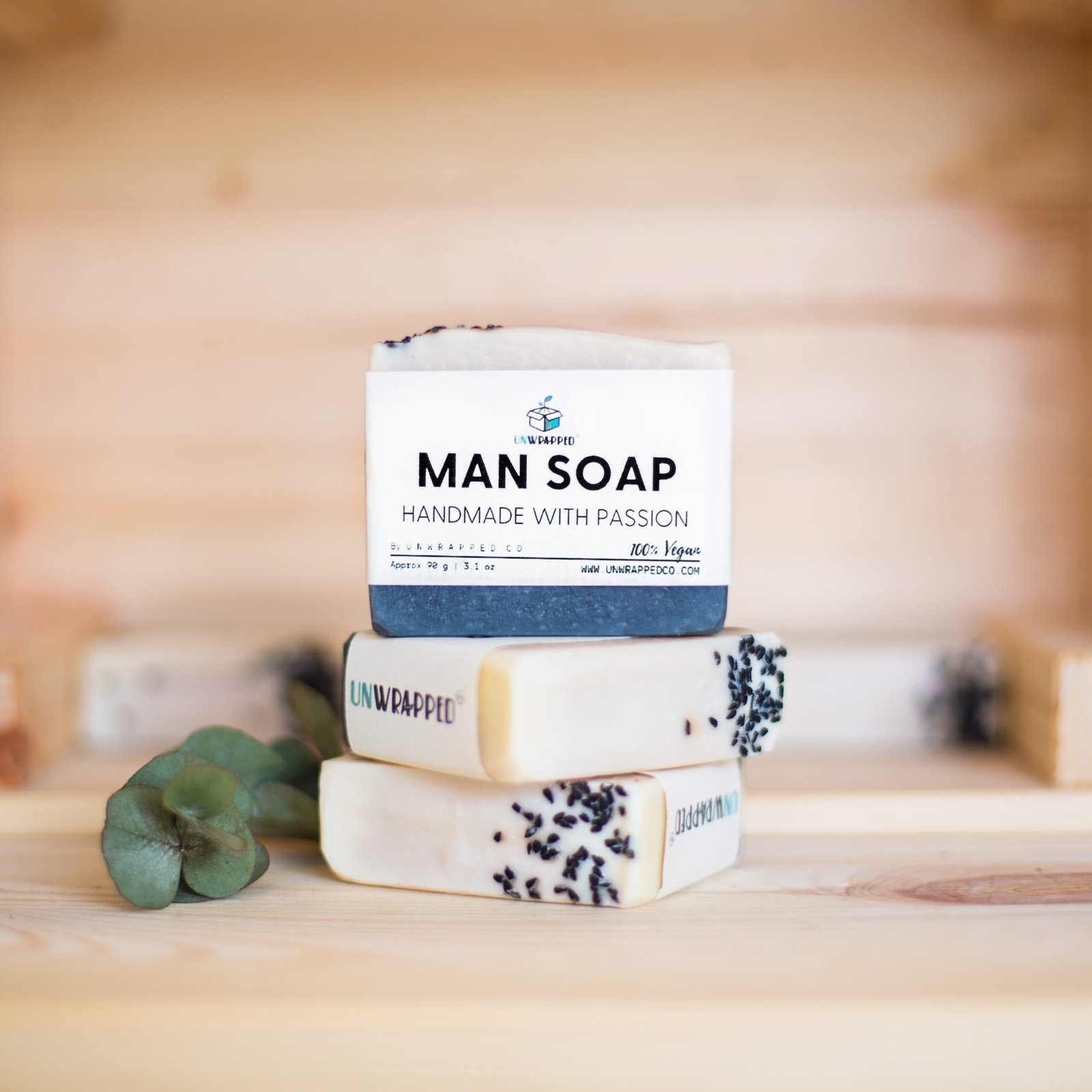 Unwrapped man soap bar